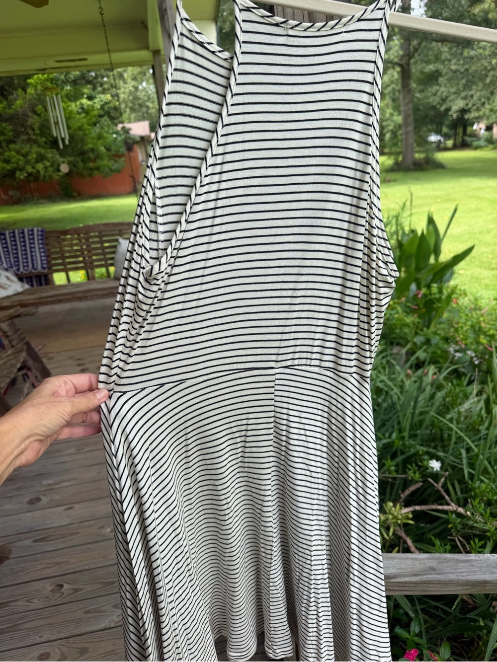 Body Glove Women's Black & White Striped Skater Dress Skirt - Picture 5 of 6